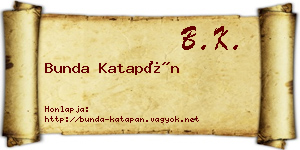 Bunda Katapán névjegykártya